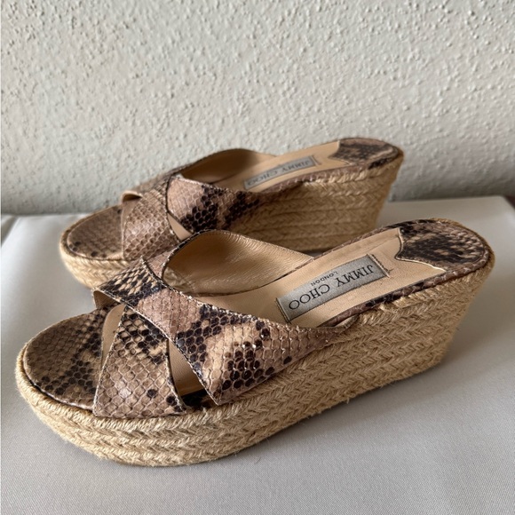 Jimmy Choo Snake skin wedge espadrille Sandals